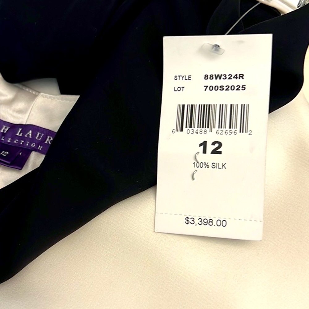 Ralph Lauren Gowns 12 Black/White (Purple Label - Runway) - Picture 9 of 9